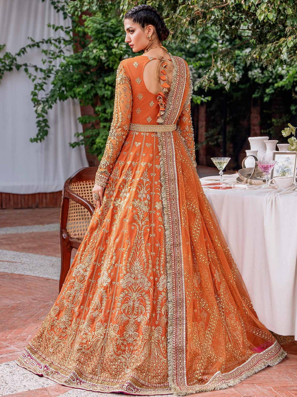 Akbar Aslam Mastani Embroidered Net 3Pc Suit - MAHJABEEN - Riwayat-e-khas