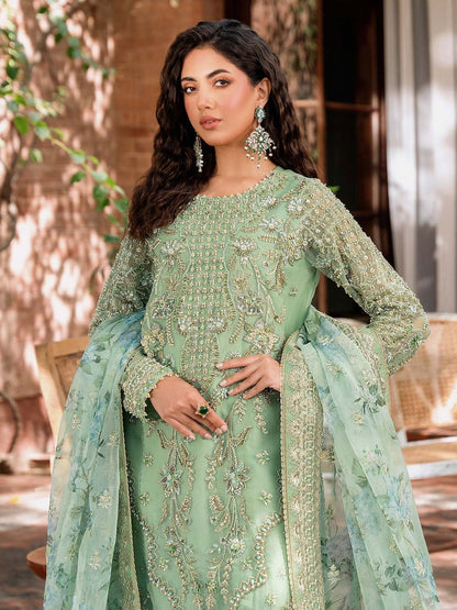 Akbar Aslam Mastani Embroidered Organza 3Pc Suit - RIWAYAT - Riwayat-e-khas