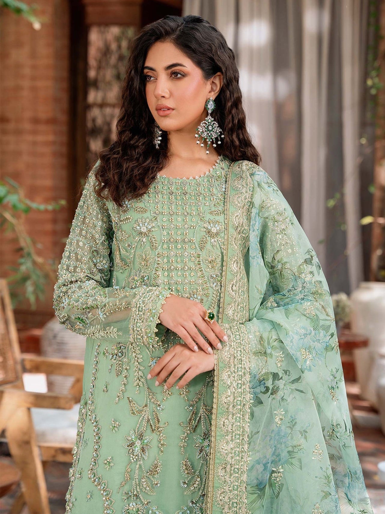 Akbar Aslam Mastani Embroidered Organza 3Pc Suit - RIWAYAT - Riwayat-e-khas