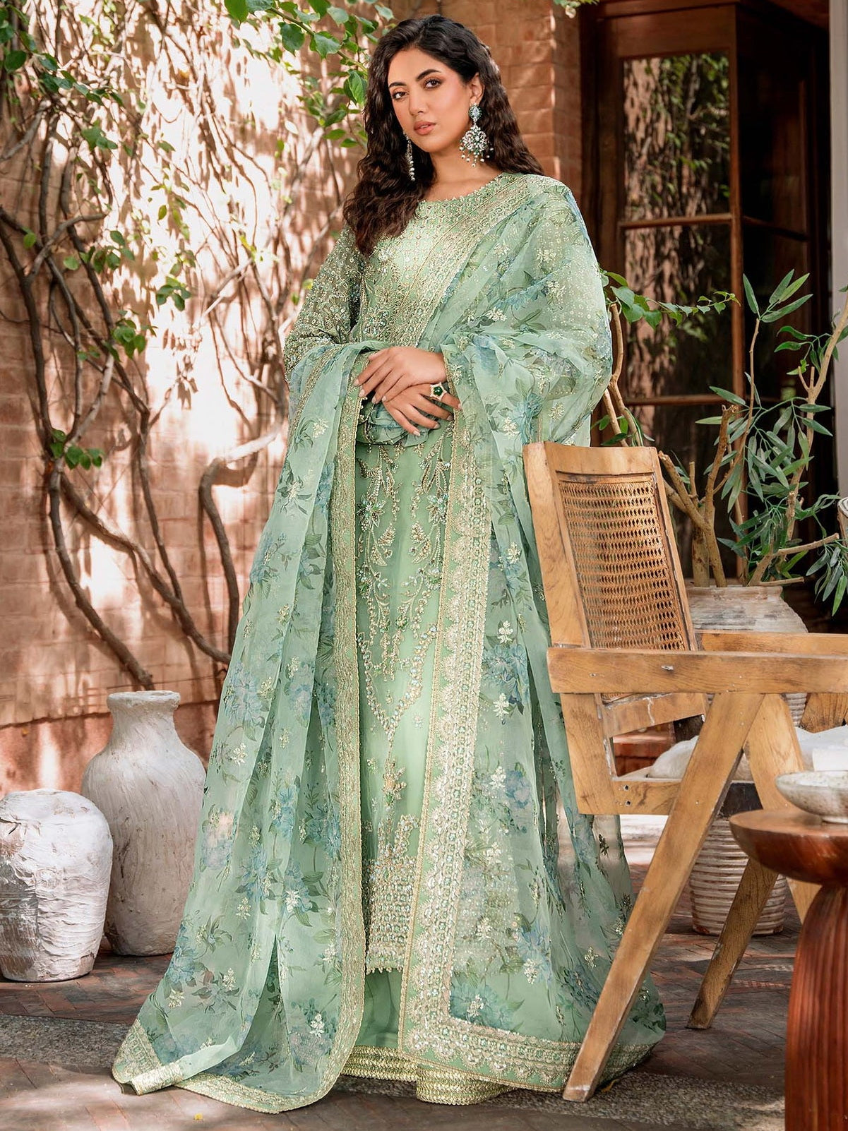 Akbar Aslam Mastani Embroidered Organza 3Pc Suit - RIWAYAT - Riwayat-e-khas