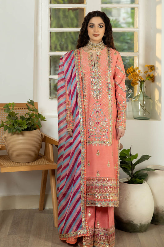 Jahaa'n Ara by Serene Embroidered Raw Silk Suit SRS-01 - Riwayat-e-khas