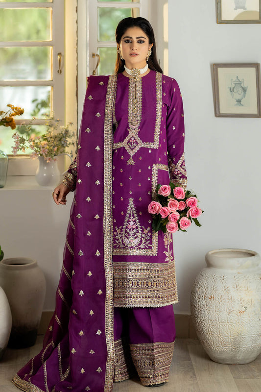 Jahaa'n Ara by Serene Embroidered Raw Silk Suit SRS-02 - Riwayat-e-khas