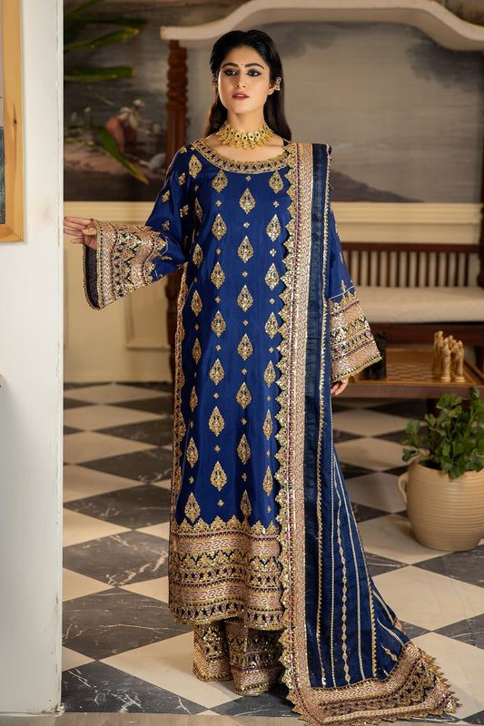 Jahaa'n Ara by Serene Embroidered Raw Silk Suit SRS-07 - Riwayat-e-khas