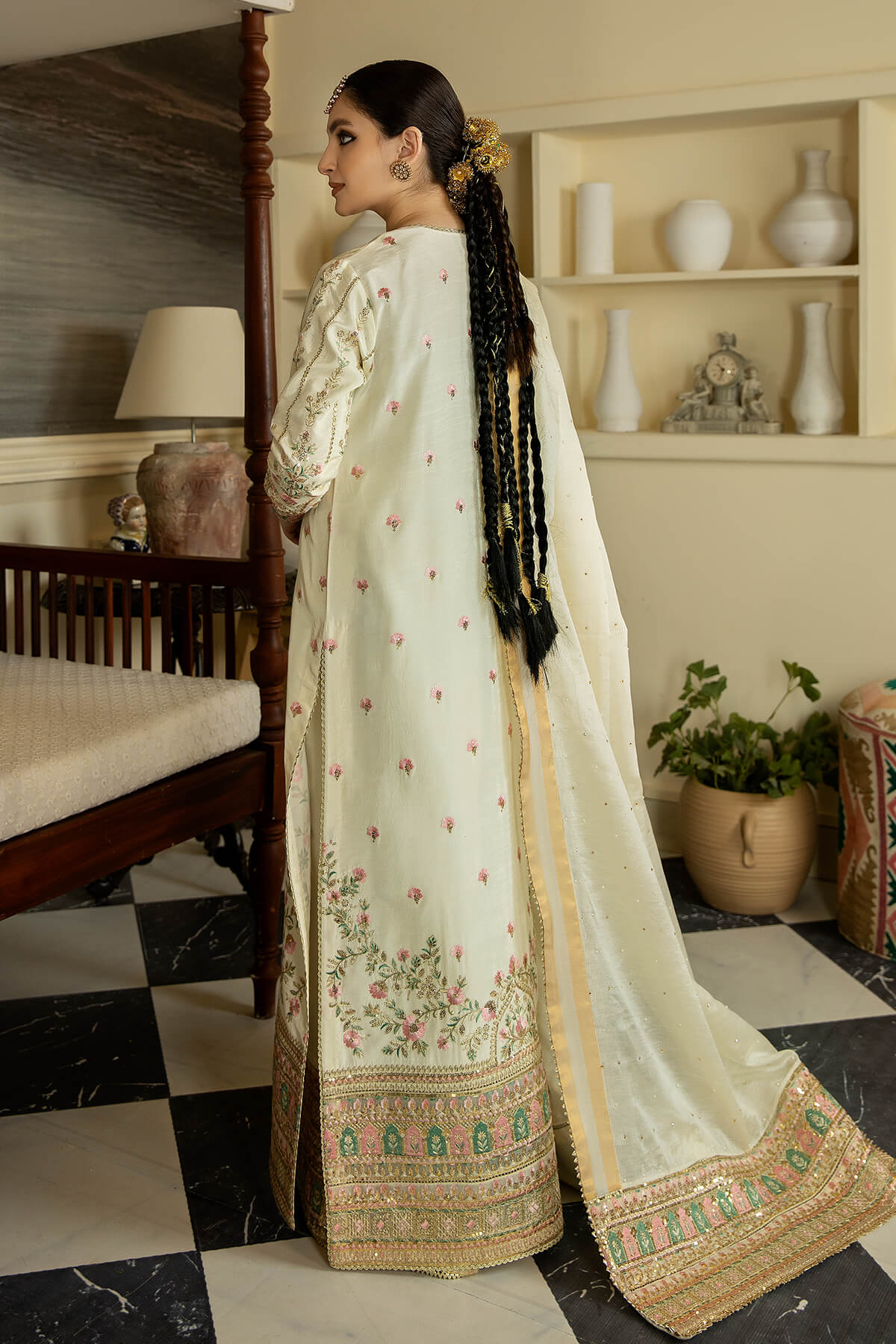 Jahaa'n Ara by Serene Embroidered Raw Silk Suit SRS-09 - Riwayat-e-khas