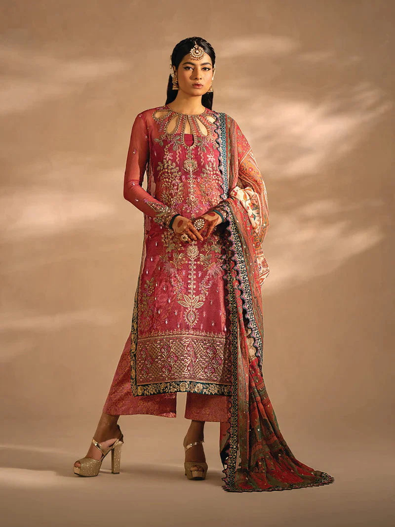 Nayab by Myeesha Embroidered Net Unstitched 3Pc Suit MF23-08 Teermeeri - Riwayat-e-khas