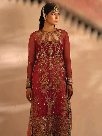 Nayab by Myeesha Embroidered Net Unstitched 3Pc Suit MF23-08 Teermeeri - Riwayat-e-khas