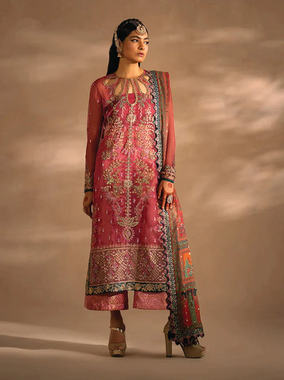 Nayab by Myeesha Embroidered Net Unstitched 3Pc Suit MF23-08 Teermeeri - Riwayat-e-khas