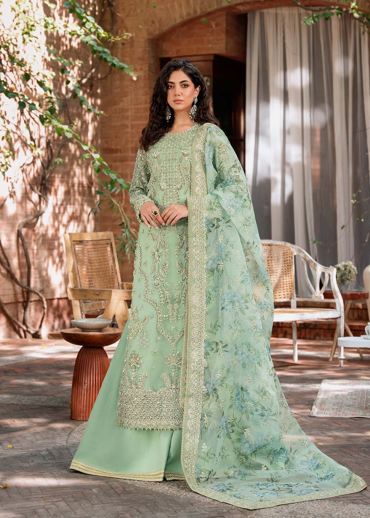 Akbar Aslam Mastani Embroidered Organza 3Pc Suit - RIWAYAT - Riwayat-e-khas