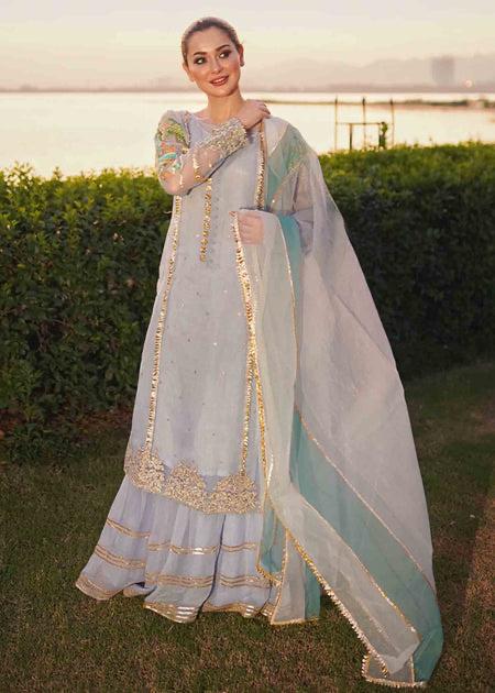 Lotus Outfit - Baby Blue - Riwayat-e-khas