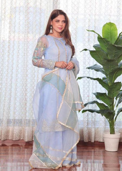 Lotus Outfit - Baby Blue - Riwayat-e-khas