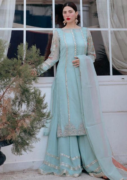 Lotus Outfit - Ice Blue - Riwayat-e-khas