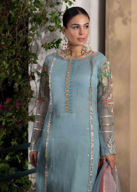 Lotus Outfit - Ice Blue - Riwayat-e-khas