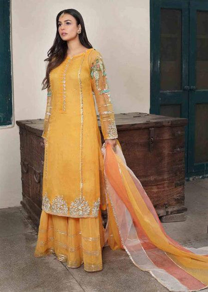 Lotus Outfit - Saffron - Riwayat-e-khas