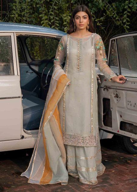 Lotus Outfit - Grey - Riwayat-e-khas