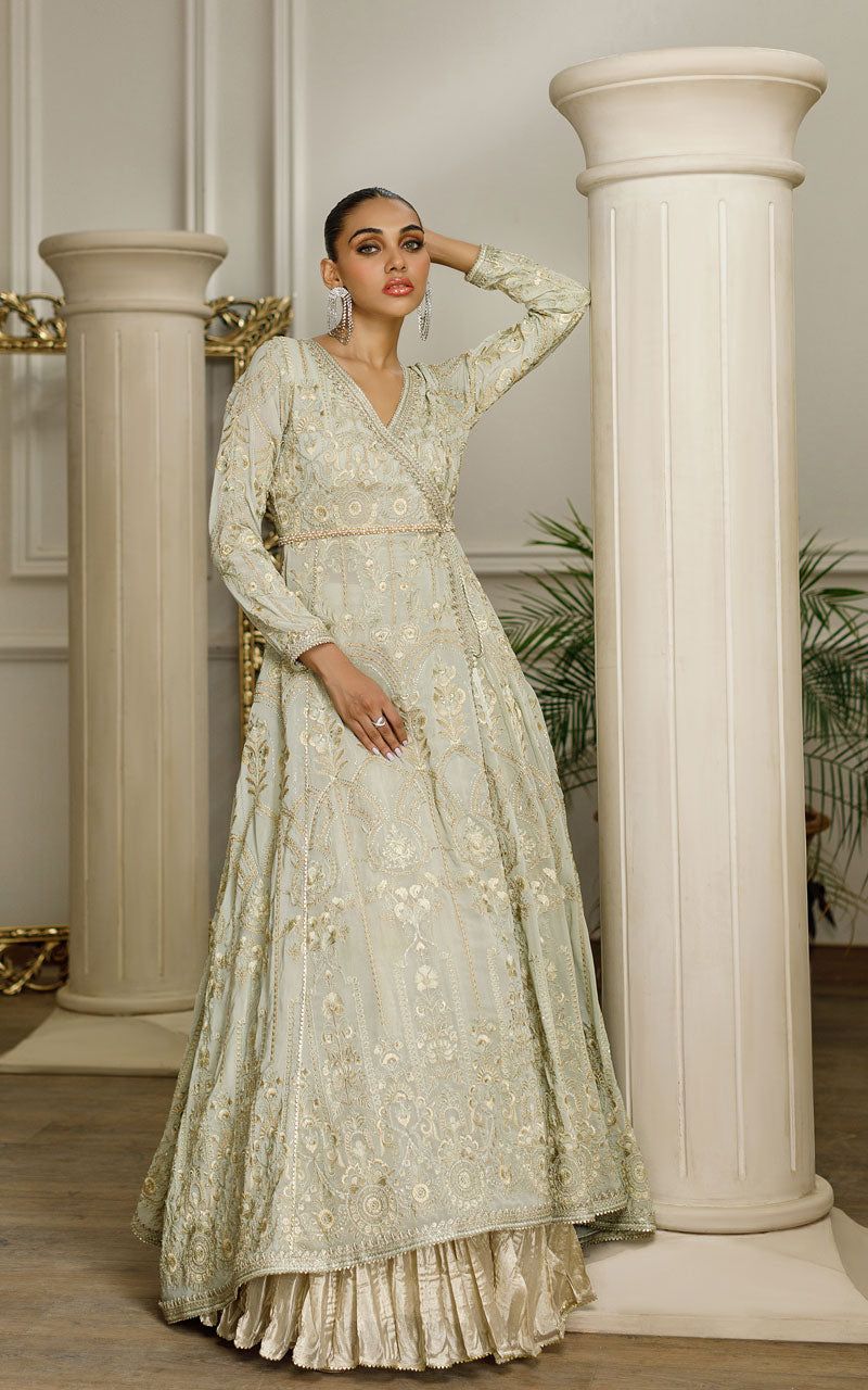 Chiffon Embroidered Angrakha - Riwayat-e-khas