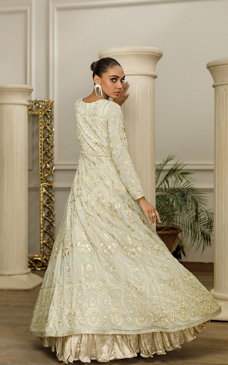 Chiffon Embroidered Angrakha - Riwayat-e-khas