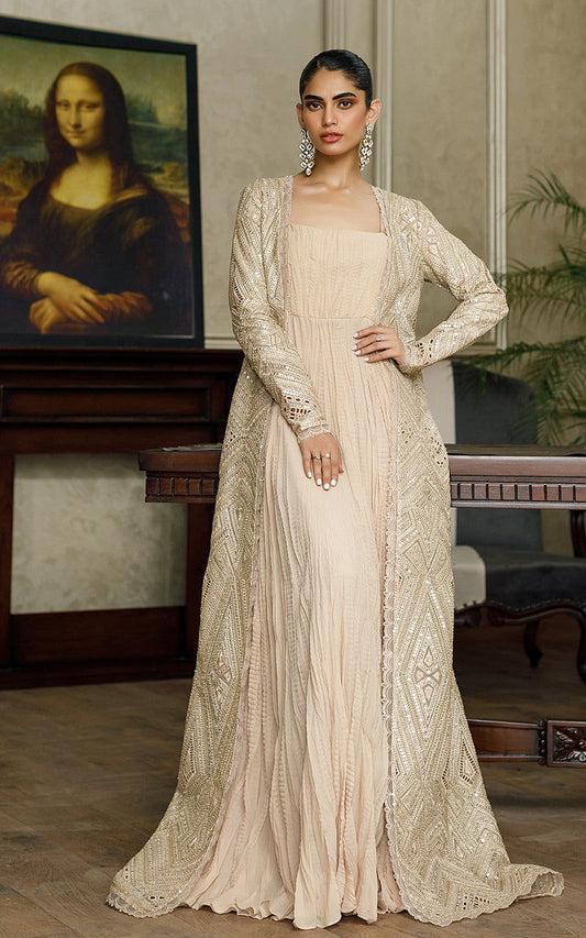 Organza Embroidered Jacket with Maxi - Riwayat-e-khas