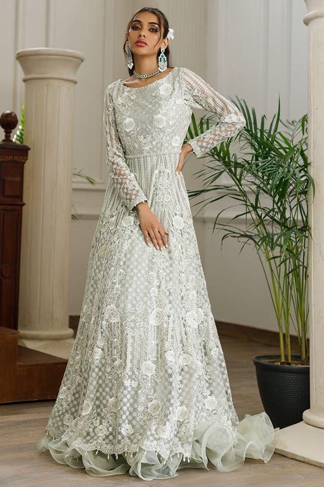 Net Embroidered Dress - Riwayat-e-khas