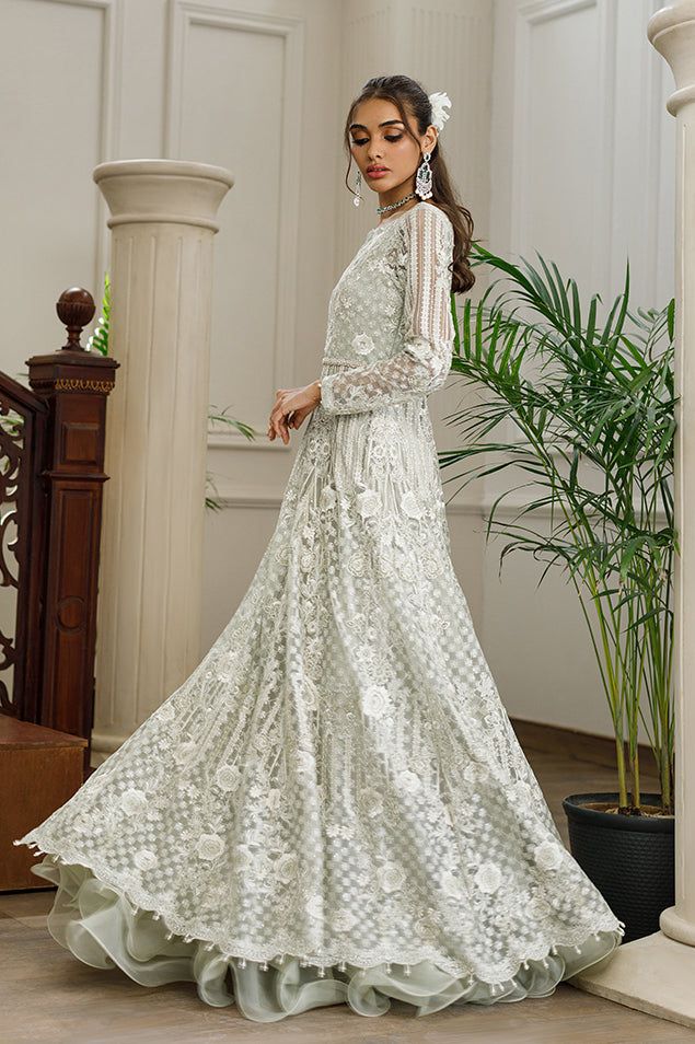 Net Embroidered Dress - Riwayat-e-khas