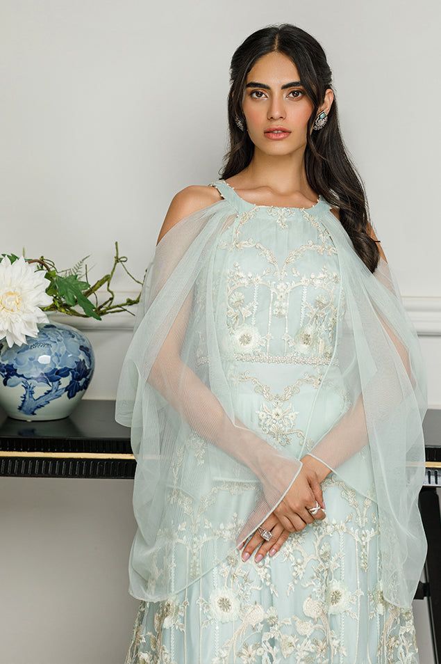 Net Embroidered Dress - Riwayat-e-khas