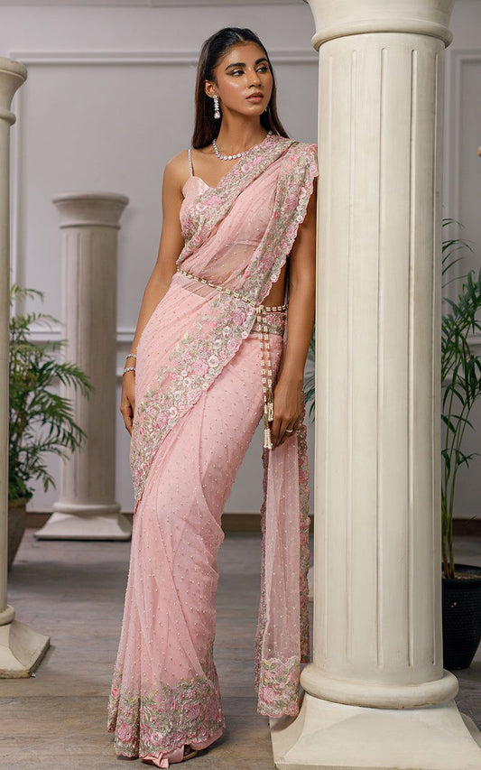 Embroidered Saree - Riwayat-e-khas