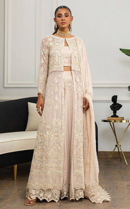 Chiffon Embroidered Jacket with Skirt - Riwayat-e-khas