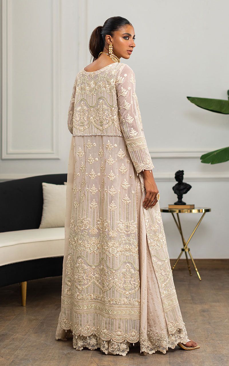 Chiffon Embroidered Jacket with Skirt - Riwayat-e-khas