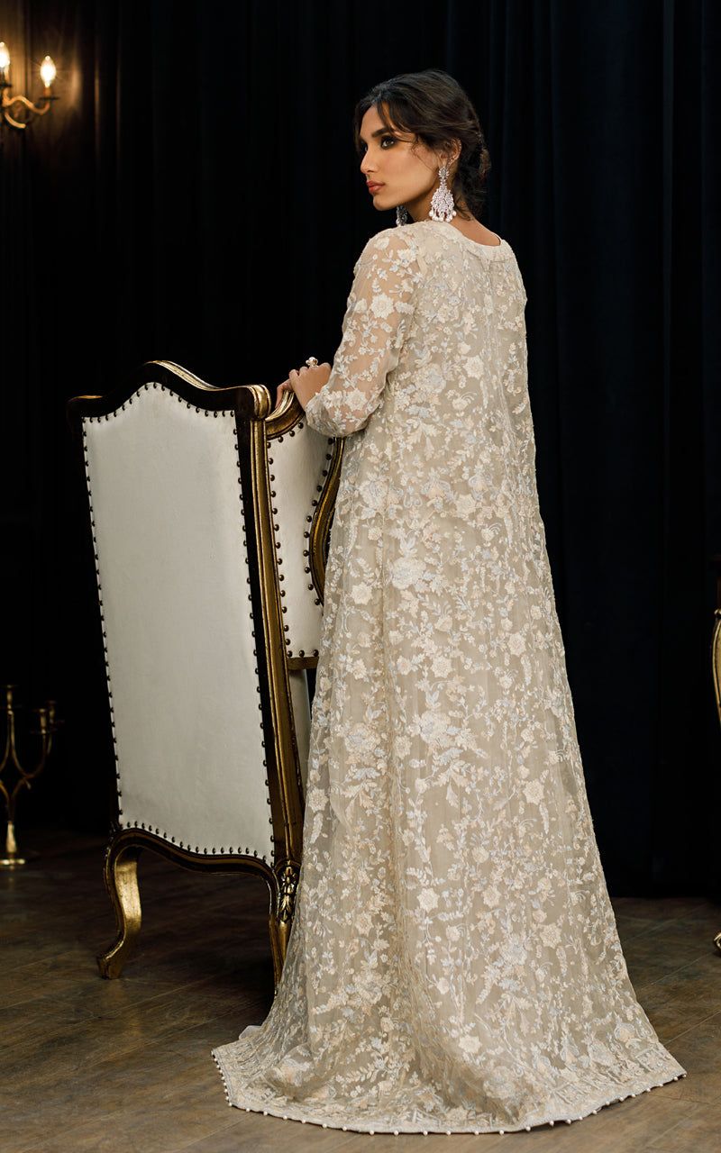 Organza Embroidered Jacket with Maxi - Riwayat-e-khas