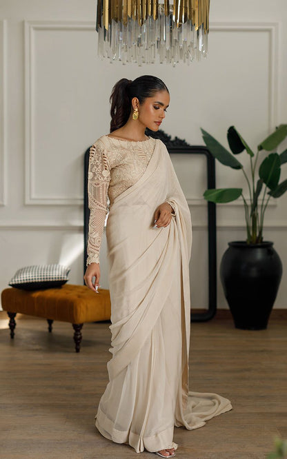 Embroidered Saree - Riwayat-e-khas