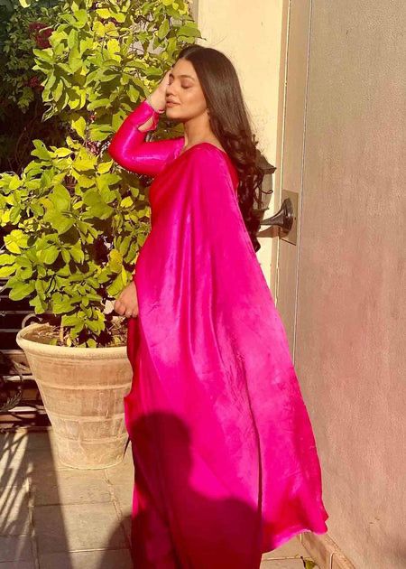 Hot Pink Ombre Sarees - Riwayat-e-khas