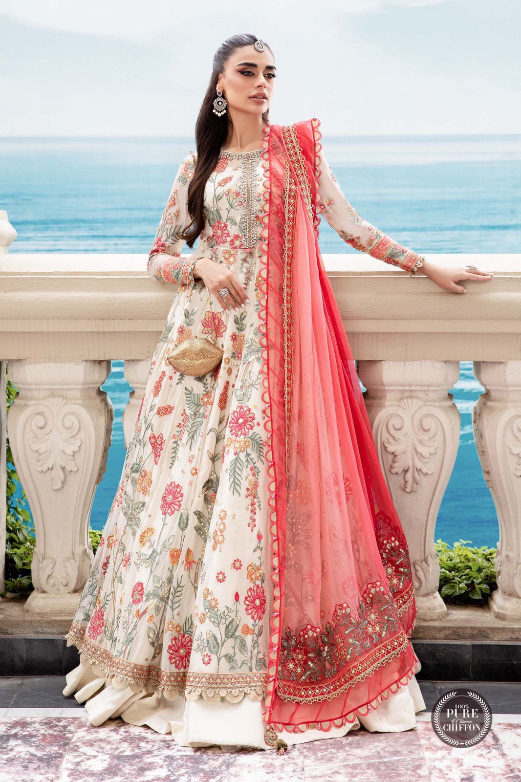 Cloud White Floral MPC-23-106 - Riwayat-e-khas