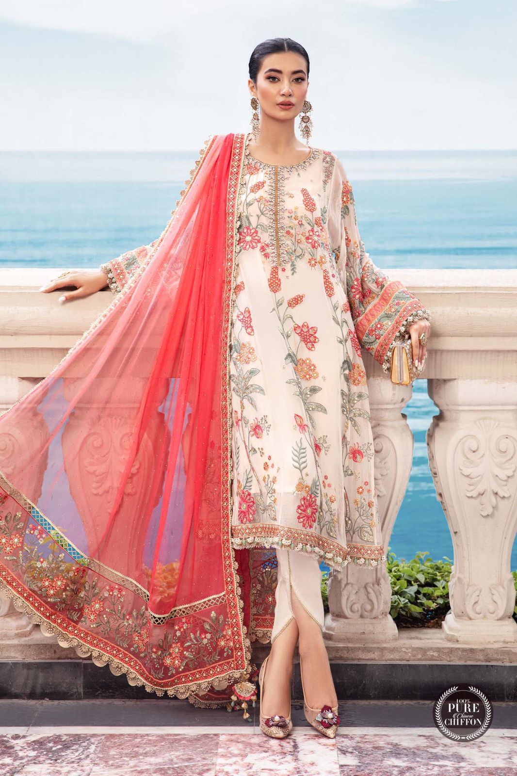 Cloud White Floral MPC-23-106 - Riwayat-e-khas