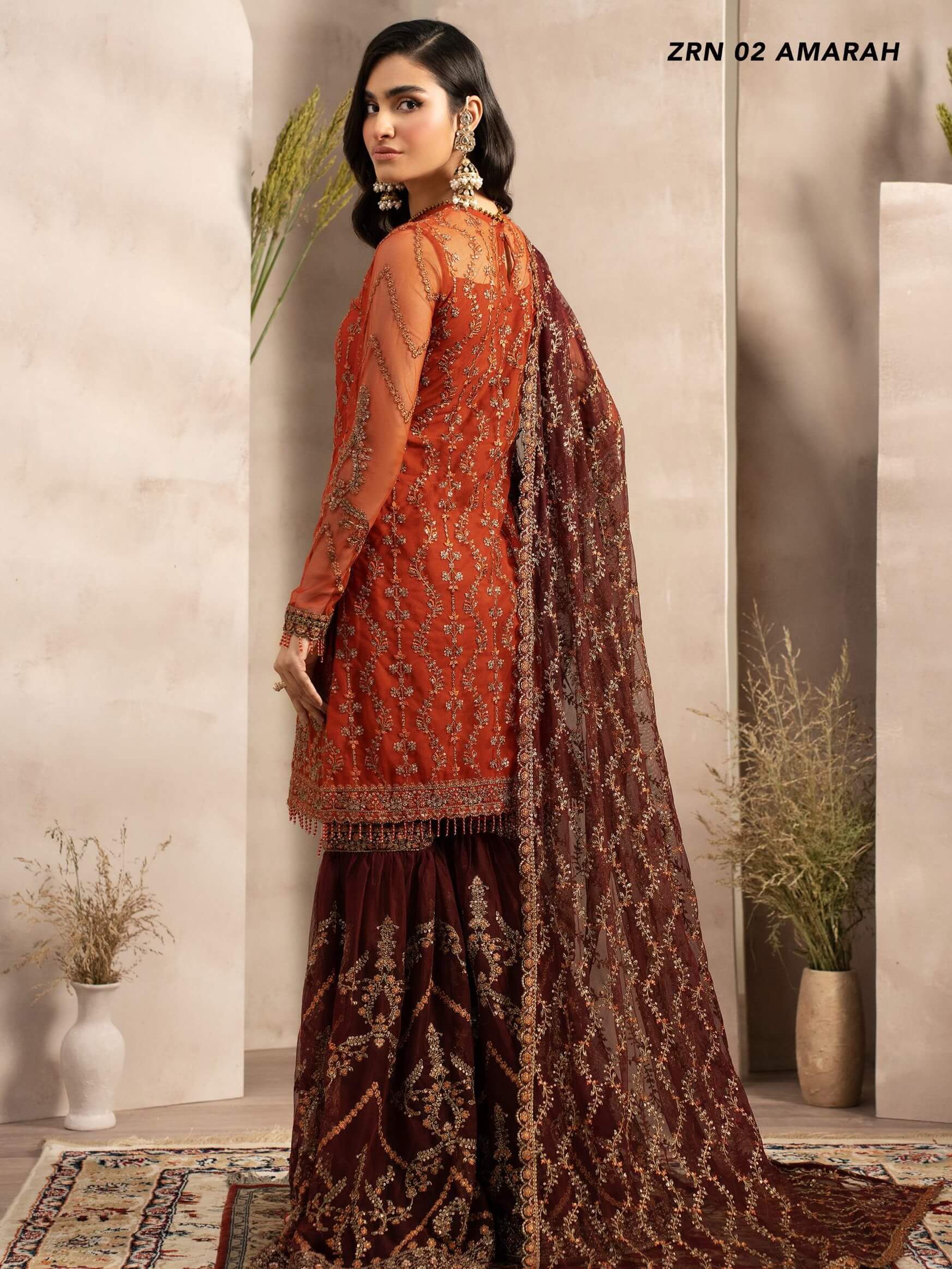 Naqsh by Zarif Unstitched Festive Formal 3 Piece Suit ZRN-02 AMARAH - Riwayat-e-khas