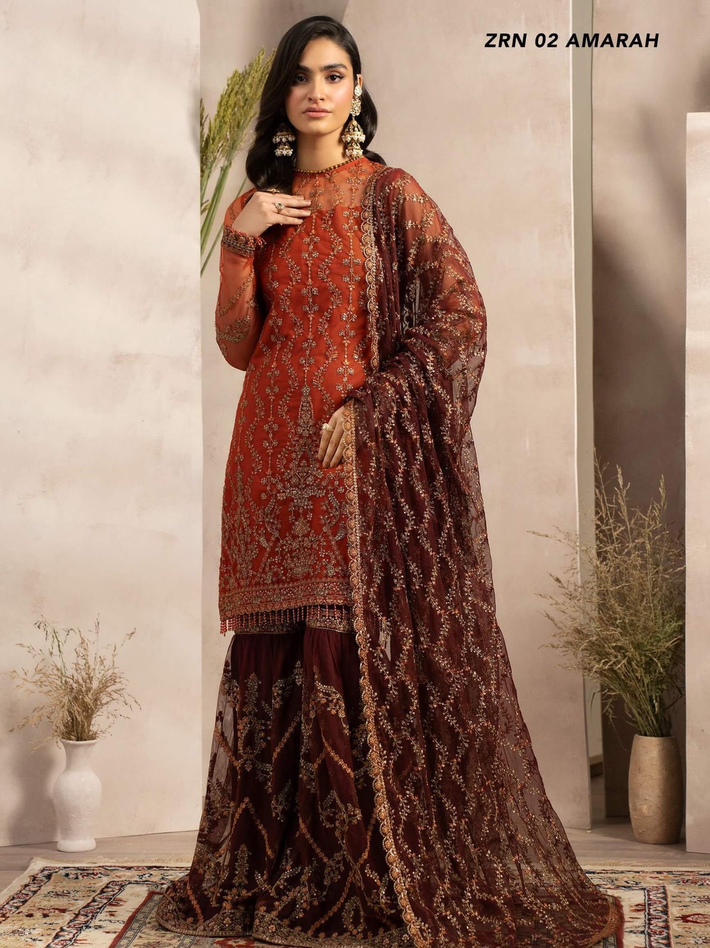 Naqsh by Zarif Unstitched Festive Formal 3 Piece Suit ZRN-02 AMARAH - Riwayat-e-khas