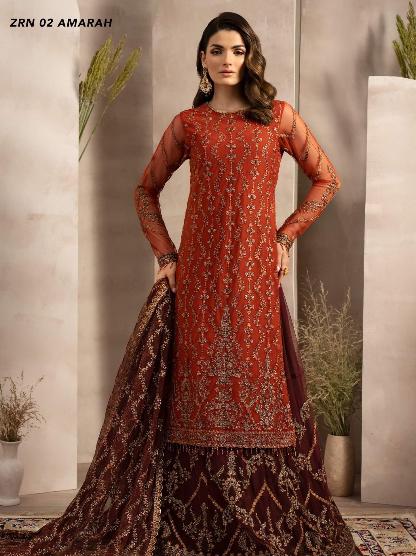 Naqsh by Zarif Unstitched Festive Formal 3 Piece Suit ZRN-02 AMARAH - Riwayat-e-khas